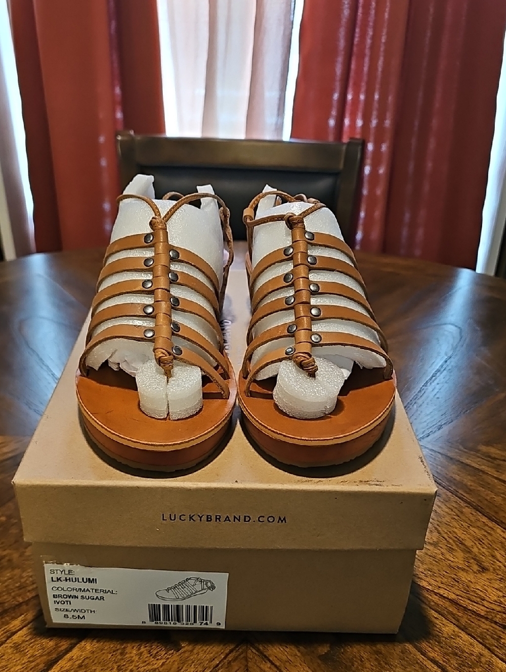 Lucky Brand Tan Brown Strappy Gladiator Sandals